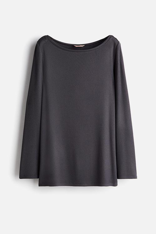Boat-neck jumper - dark grey