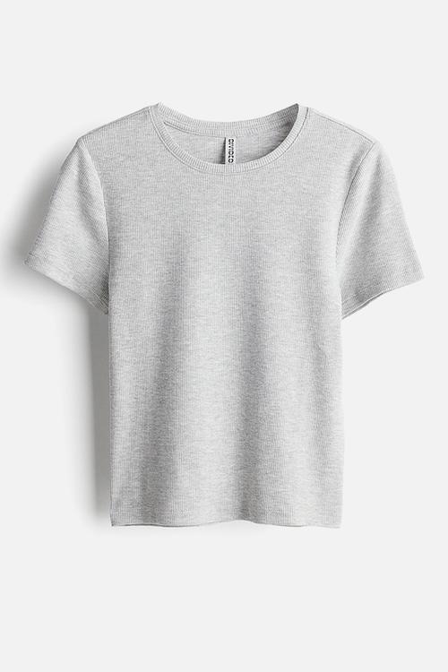 Fitted T-shirt -  light grey marl