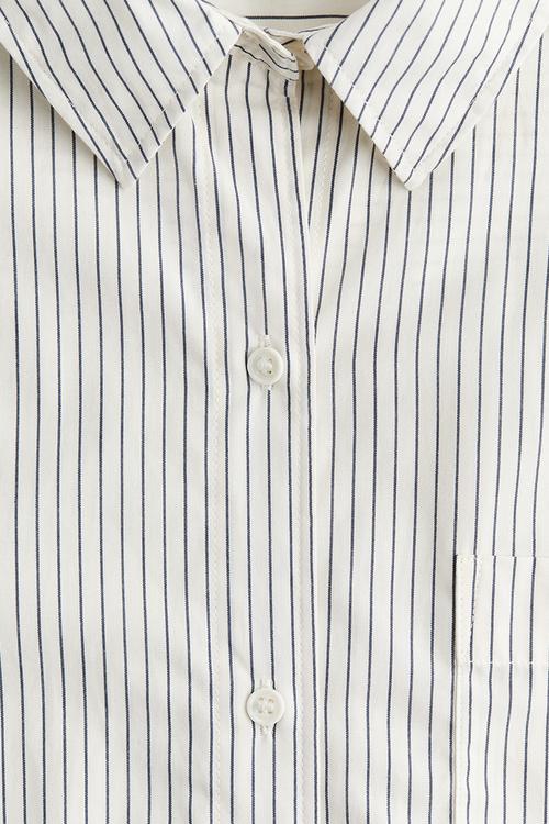 Oversized cotton shirt - white,multi