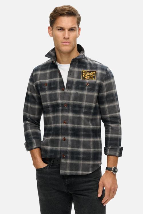 Embroidered Check Overshirt - Roderick Check Black