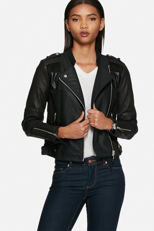 Patch PU biker jacket