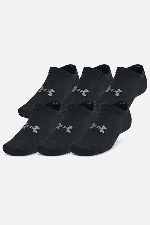 UA Essential No Show 6 Pack - Black / Black / Castlerock