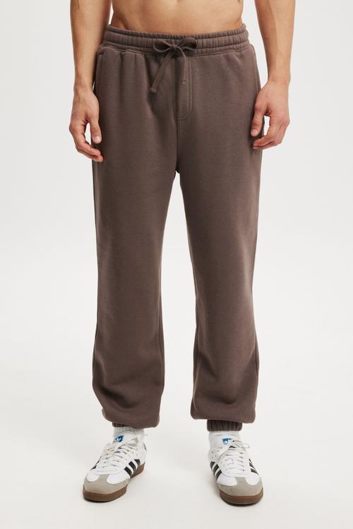 Baggy Cuffed Track Pant - Washed Chocolate