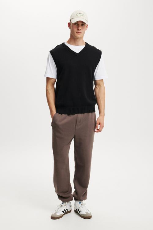 Baggy Cuffed Track Pant - Washed Chocolate