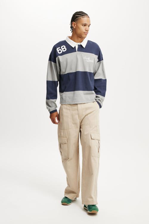 Box fit rugby long sleeve - navy/grey/south london