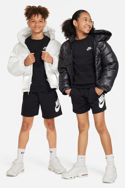 K Nsw Club Flc Crew Ls Lbr - Black/White