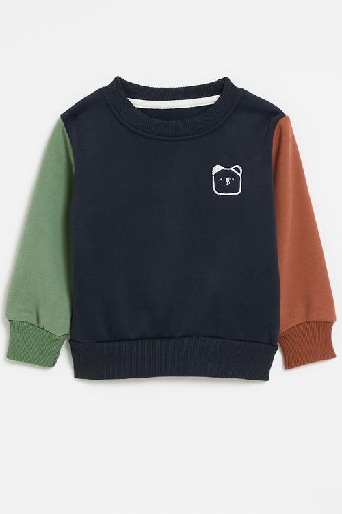 Colour block sweat top - multi