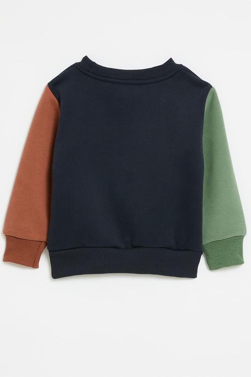 Colour block sweat top - multi