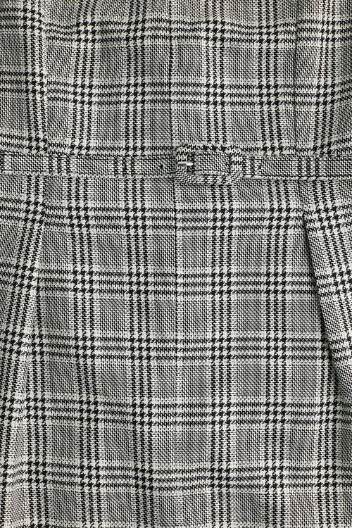 Belted dress - white/black checked