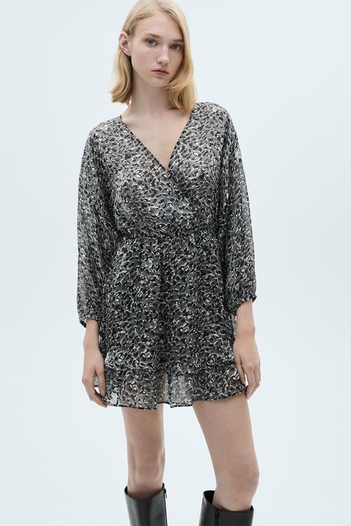 Dress leopard - black