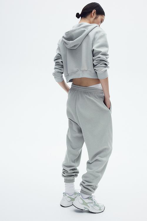 High-waisted joggers - light turquoise