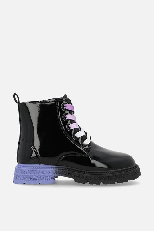 Patent leather boots - black & purple