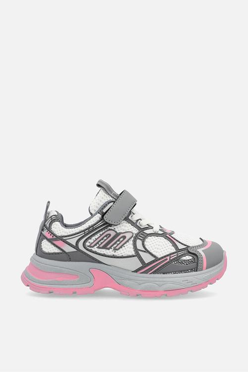 Adjustable fastener mesh sneakers - grey/multi