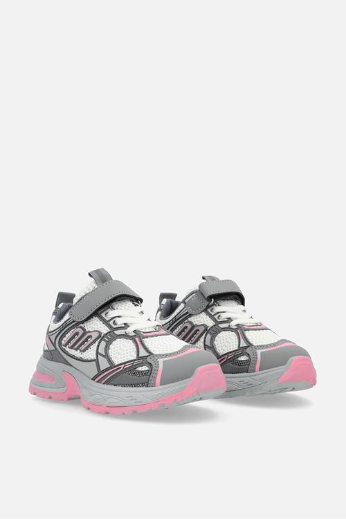 Adjustable fastener mesh sneakers - grey/multi