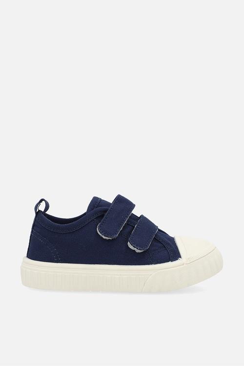 Twin adjustable fastener strap sneakers - navy blue