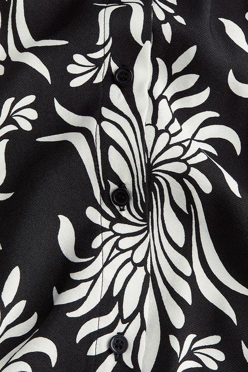 Collared midi dress - black & patterned