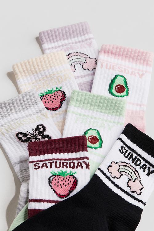 7-Pack socks - lilac/days of the week
