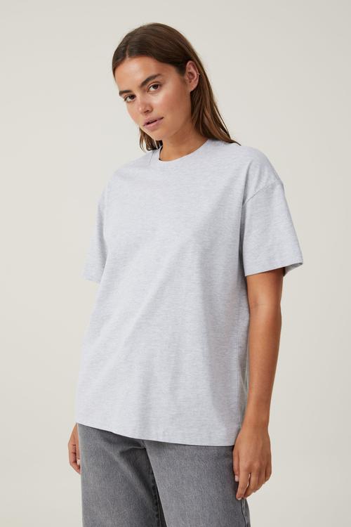 The Boxy Oversized Tee - Grey Marle