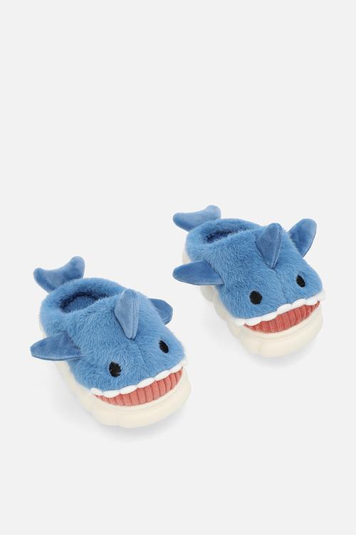 Novelty slippers-blue & white