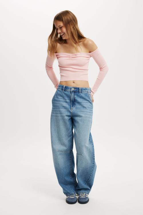 Everfine Gather Bust Long Sleeve - Valentine Pink