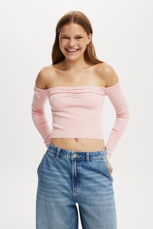Everfine Gather Bust Long Sleeve - Valentine Pink