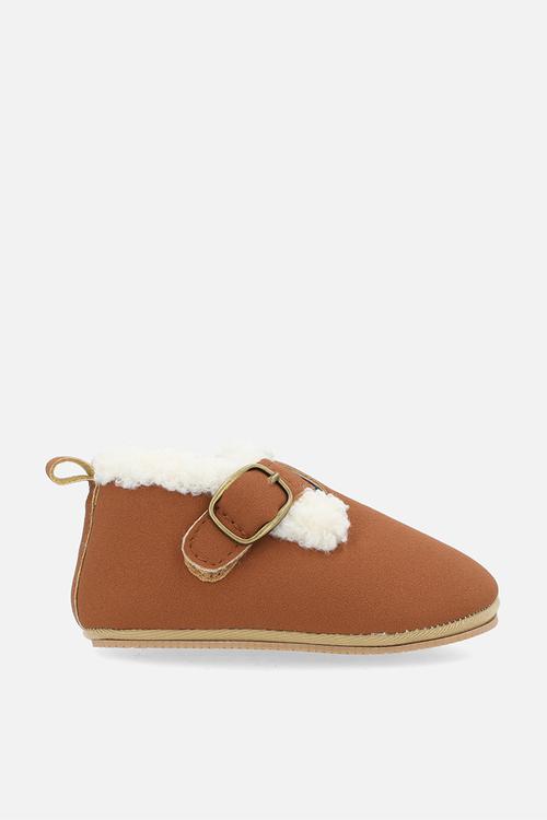 Shearling lined shoes - brown