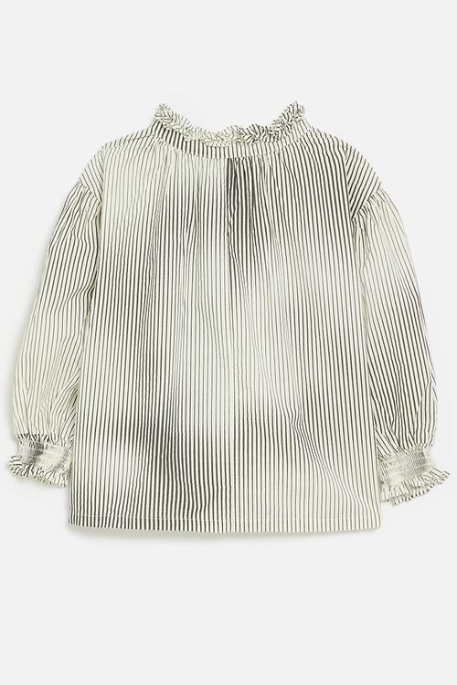 Button down blouse - black stripe