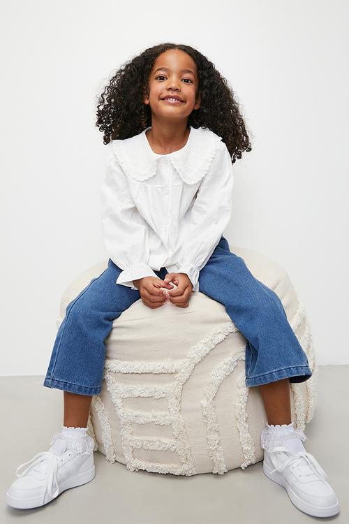 Peter pan collar shirt - white