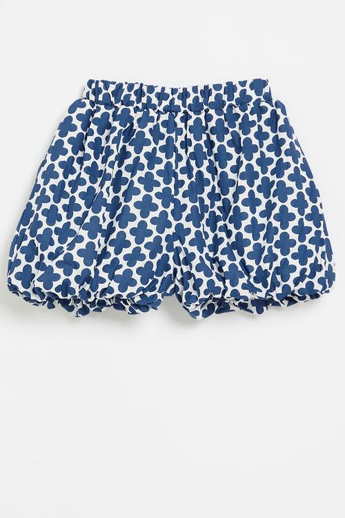 Bubble shorts-blue & white