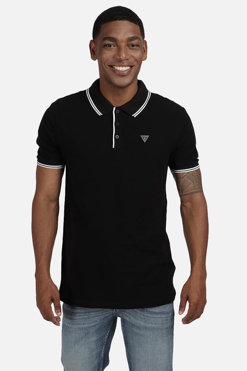 Tipped Core Polo - Jet Black