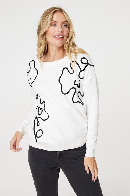 Squiggle Trimmed Jersey - White
