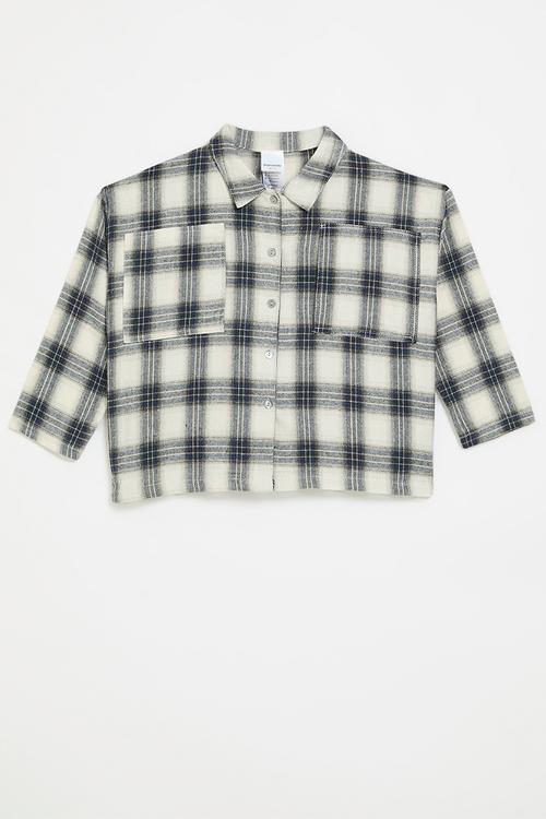 Black tartan shirt - off white