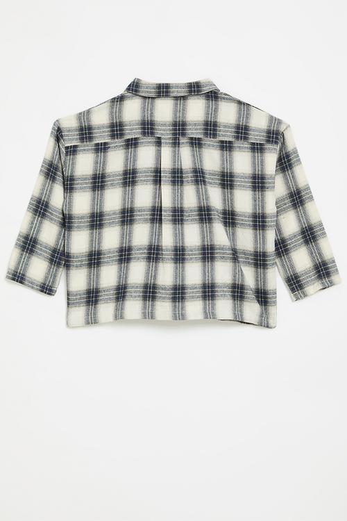 Black tartan shirt - off white
