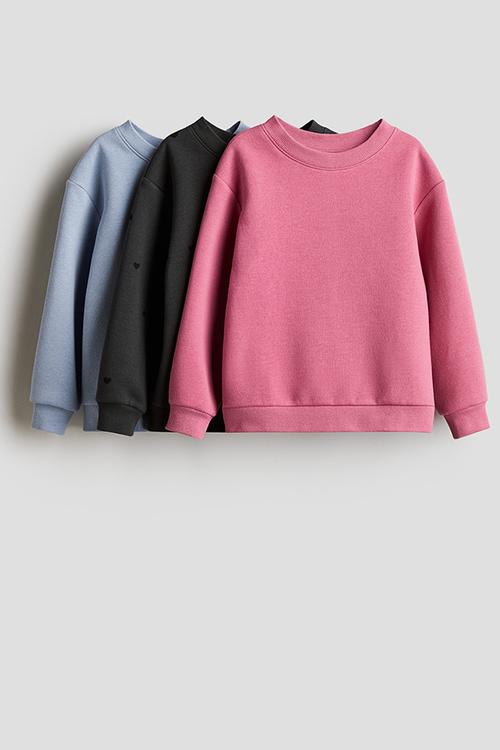 3 pack brushed-inside sweatshirts - multi