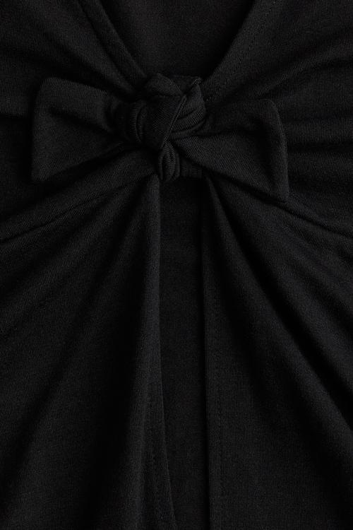 Tie-detail cardigan - black