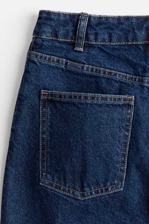 Knee-length denim skirt - dark denim blue