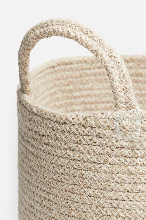 Cotton storage basket - beige