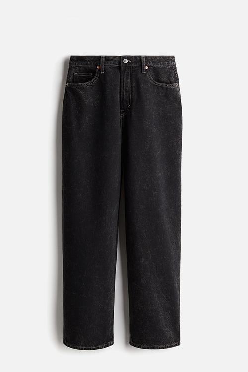 Curvy fit baggy high jeans - black
