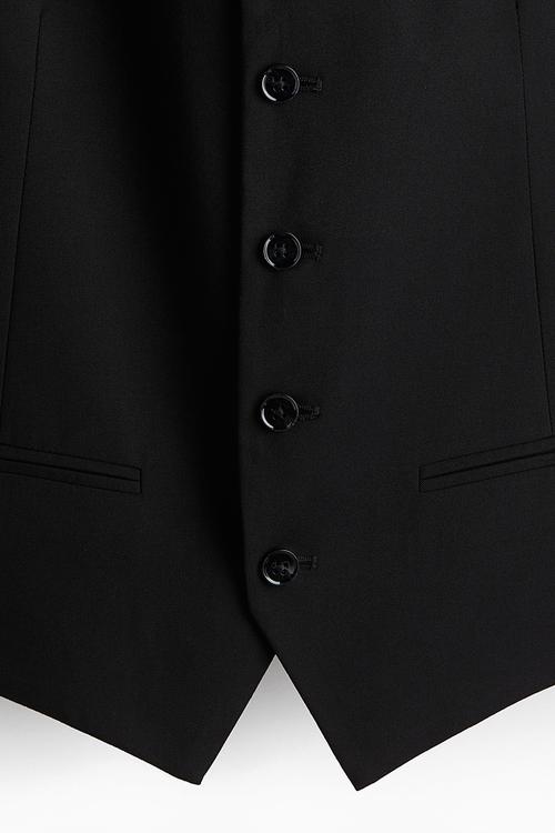 Slim fit suit waistcoat - black