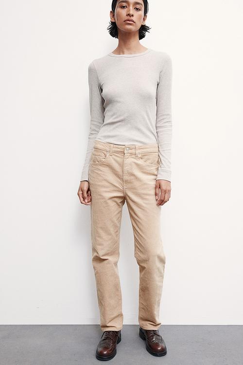 Corduroy trousers - beige