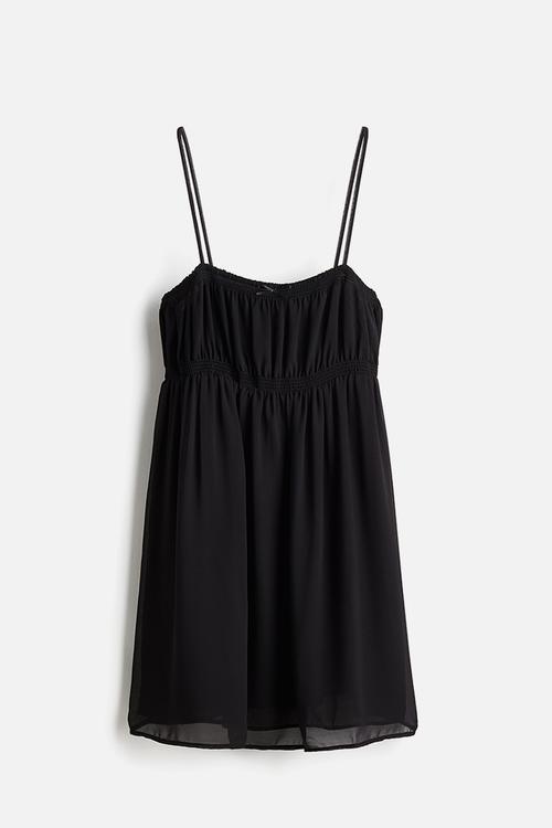 Sheer strappy dress - black