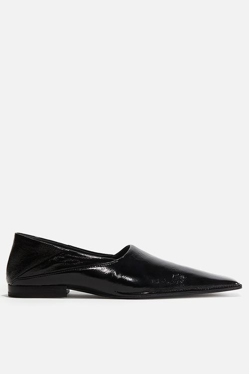 H&M Studio: Square-toe leather loafers - black
