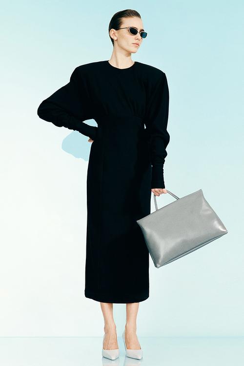 H&M Studio: Batwing-sleeved sweatshirt dress - black