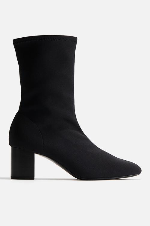 Ankle-high sock boots - black