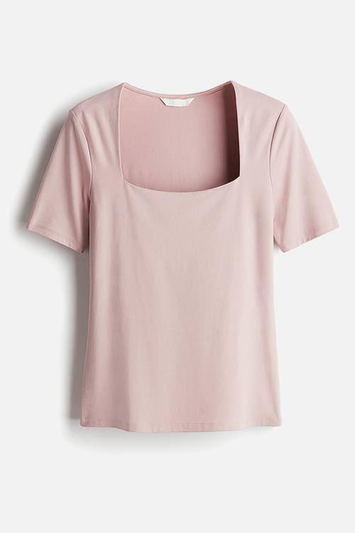 Square-neck top - light pink