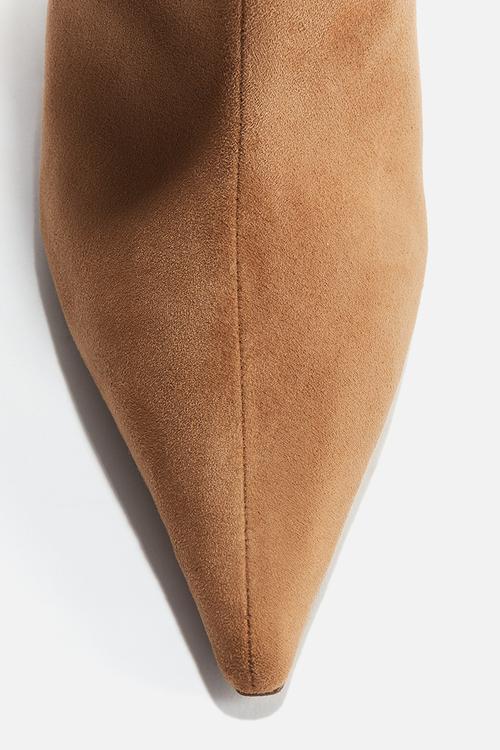 Heeled boots - dark beige