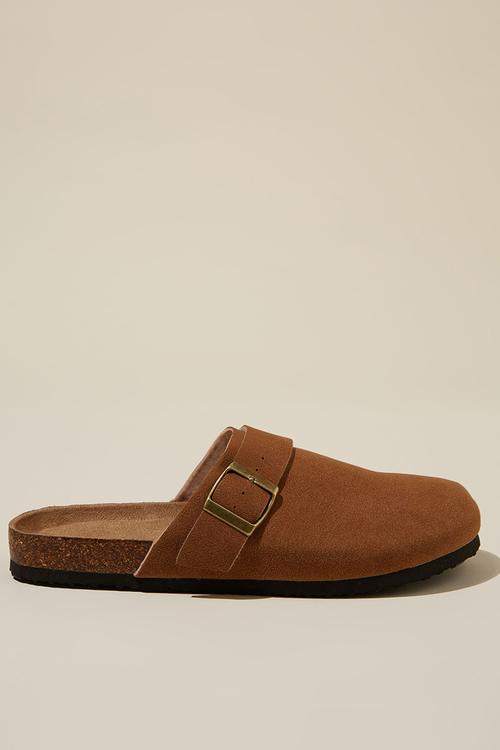 Rex buckle mule - sienna brown micro