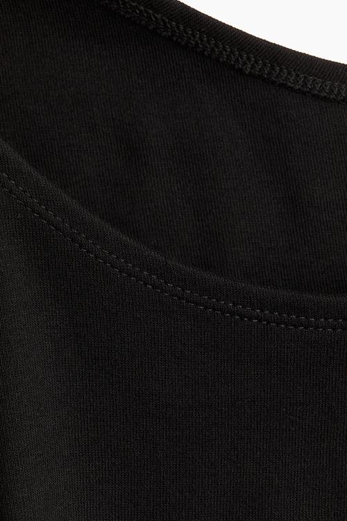 Boat-neck cotton top - black