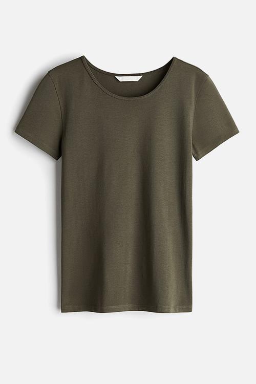 Cotton t-shirt - dark khaki green