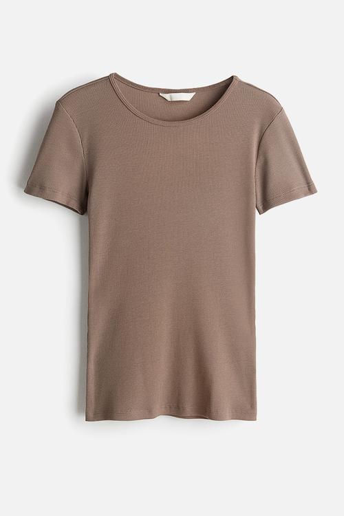 Ribbed t-shirt - mole